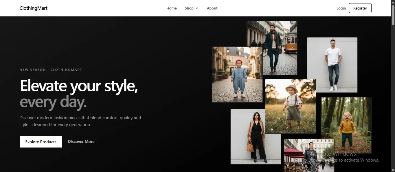 ClothingMart storefront